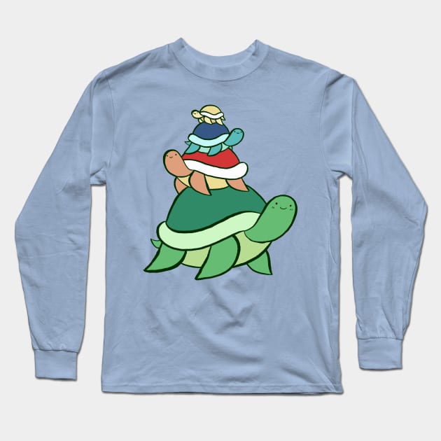 Colorful Turtle Stack Long Sleeve T-Shirt by saradaboru